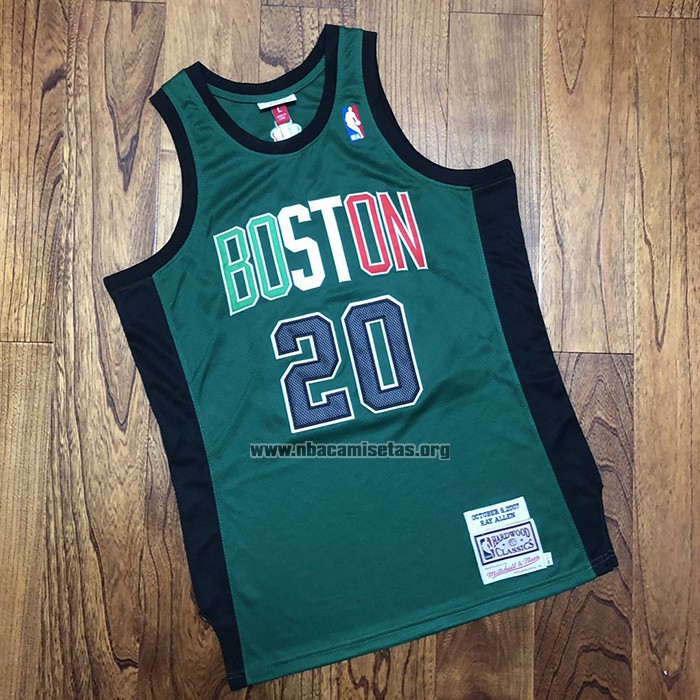 Camiseta Boston Celtics Ray Allen NO 20 Hardwood Classics Throwback 2007-08 Verde